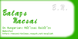 balazs macsai business card